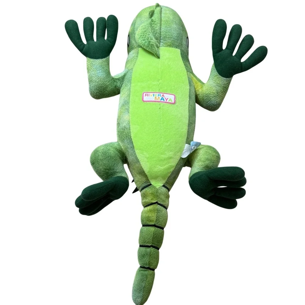 Cancun Zoo Friends Riviera Maya Green Iguana Plush Stuffed Animal Souvenir 18 In
